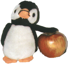 Penguin and the apple